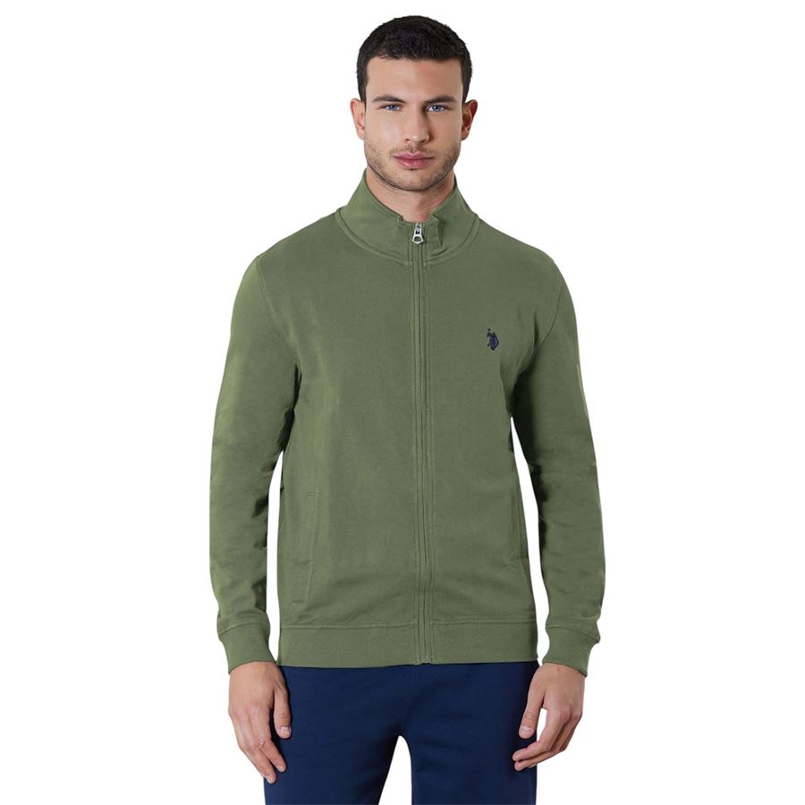 Greg felpa a collo alto in cotone con chiusura zip da uomo U.S. Polo Assn | US41187002248